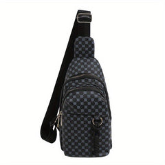 Casual PU Leather Zipper Chest Front Bag Waist Bag