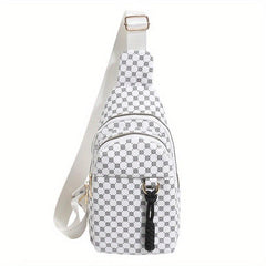 Casual PU Leather Zipper Chest Front Bag Waist Bag