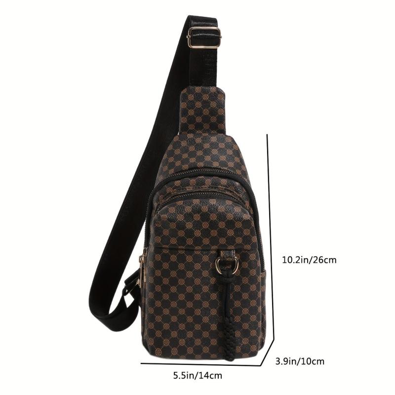 Casual PU Leather Zipper Chest Front Bag Waist Bag