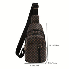 Casual PU Leather Zipper Chest Front Bag Waist Bag
