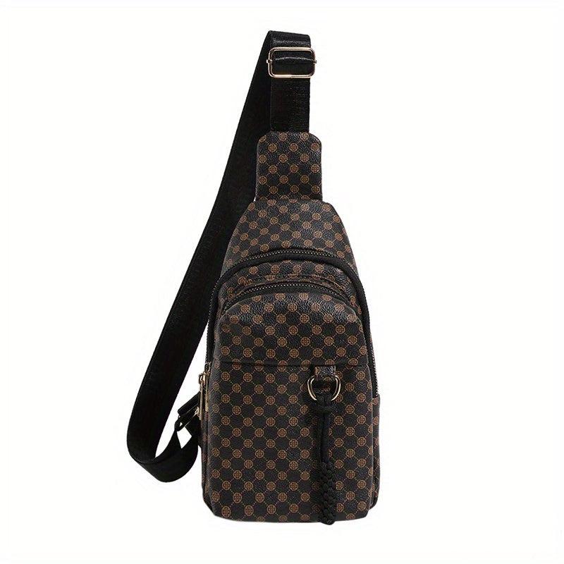 Casual PU Leather Zipper Chest Front Bag Waist Bag