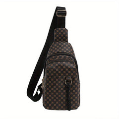 Casual PU Leather Zipper Chest Front Bag Waist Bag