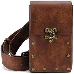 Steampunk Waist Bag Vintage Gothic PU Leather Mobile Phone Bag