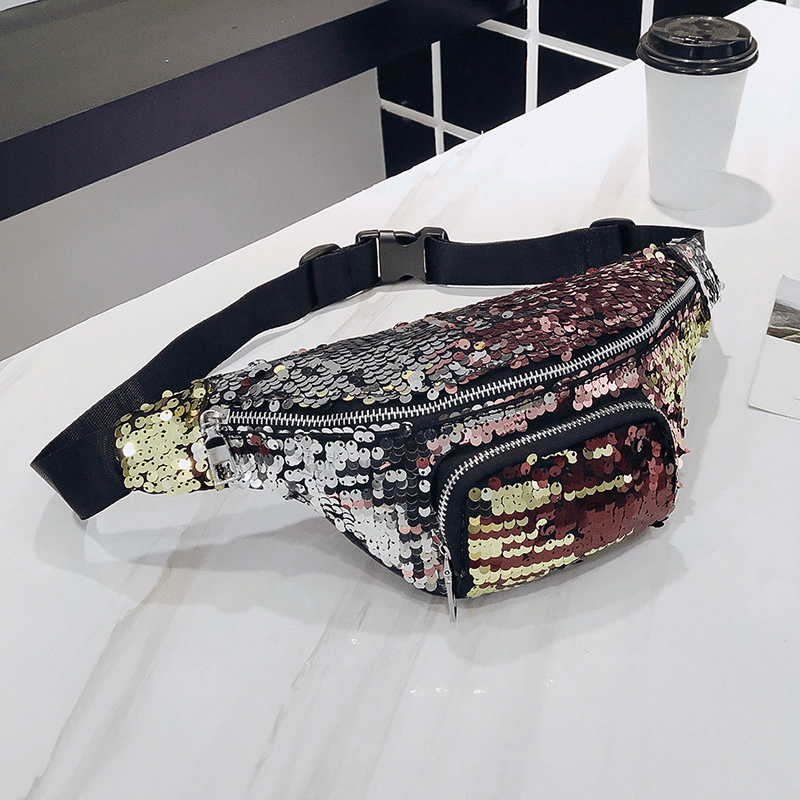 Colorful Sequins Waist Bag Multifunctional Fanny Bag Crossbody Chest Bag