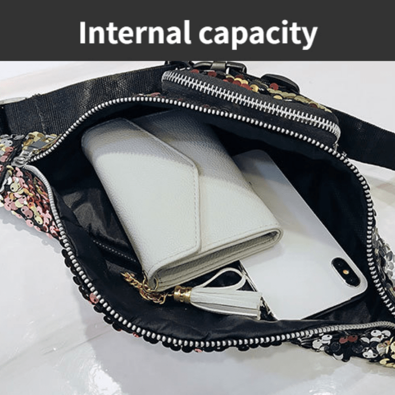Colorful Sequins Waist Bag Multifunctional Fanny Bag Crossbody Chest Bag
