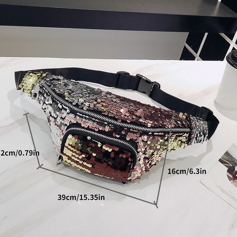 Colorful Sequins Waist Bag Multifunctional Fanny Bag Crossbody Chest Bag