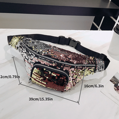 Colorful Sequins Waist Bag Multifunctional Fanny Bag Crossbody Chest Bag