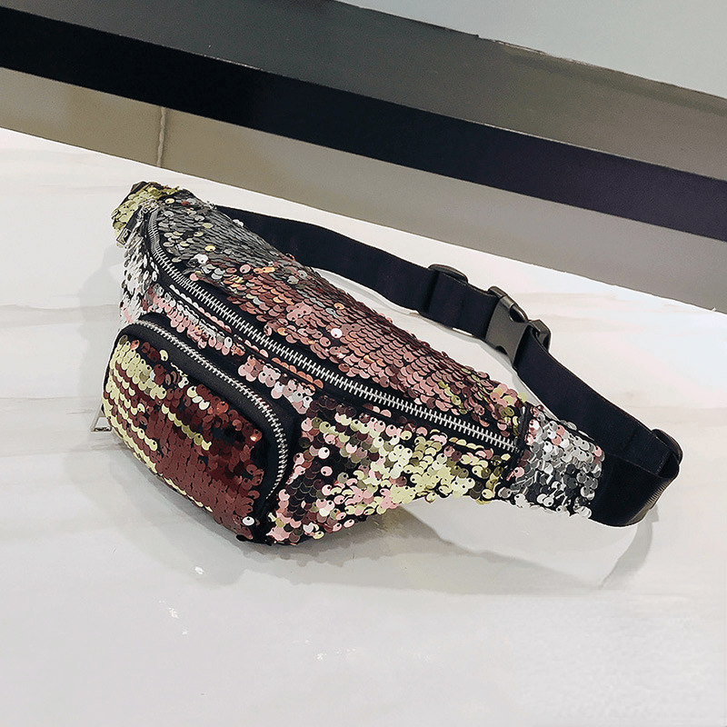 Colorful Sequins Waist Bag Multifunctional Fanny Bag Crossbody Chest Bag
