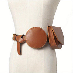 Casual PU Leather Waist Bag With Belt for Mobile Phone