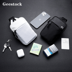 Geestock Solid Chest Bag Men Women Single Shoulder Bag Crossbody Nylon Mini Bag
