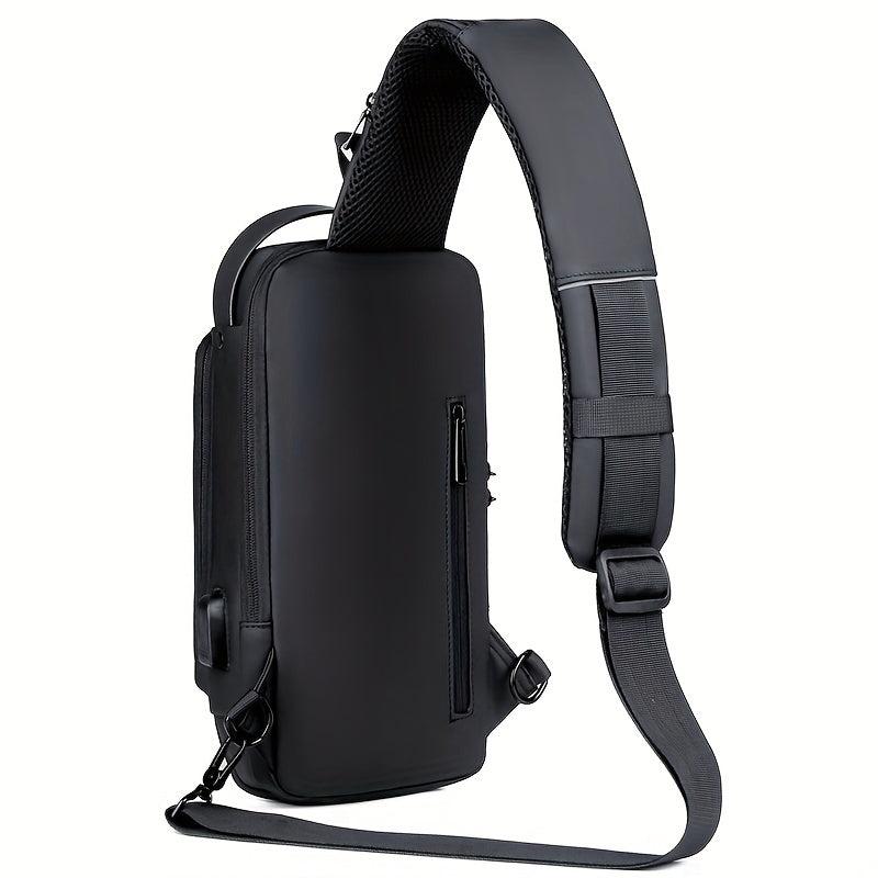 Men's Nylon Crossbody Bag USB Charging Waterproof Anti-theft Messenger