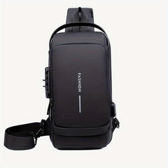 Men's Nylon Crossbody Bag USB Charging Waterproof Anti-theft Messenger