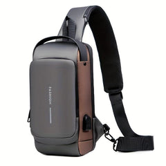 Men's Nylon Crossbody Bag USB Charging Waterproof Anti-theft Messenger