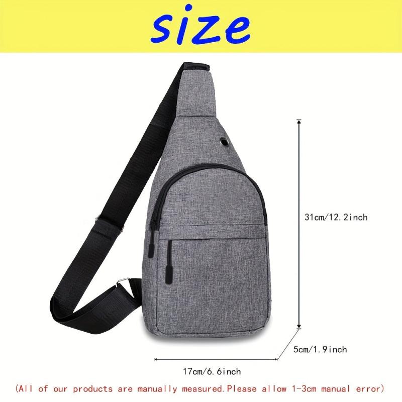 Men's Casual Chest Bag Shoulder Bag Canvas Travel