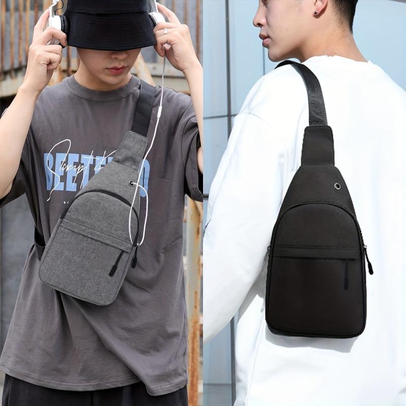 Men's Casual Chest Bag Shoulder Bag Canvas Travel