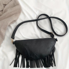 PU Shoulder Bag Tassel Bag Casual Shoulder Bag