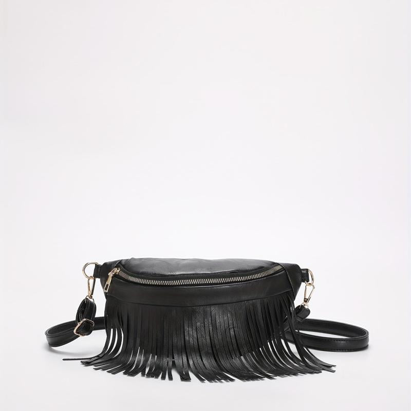 PU Shoulder Bag Tassel Bag Casual Shoulder Bag