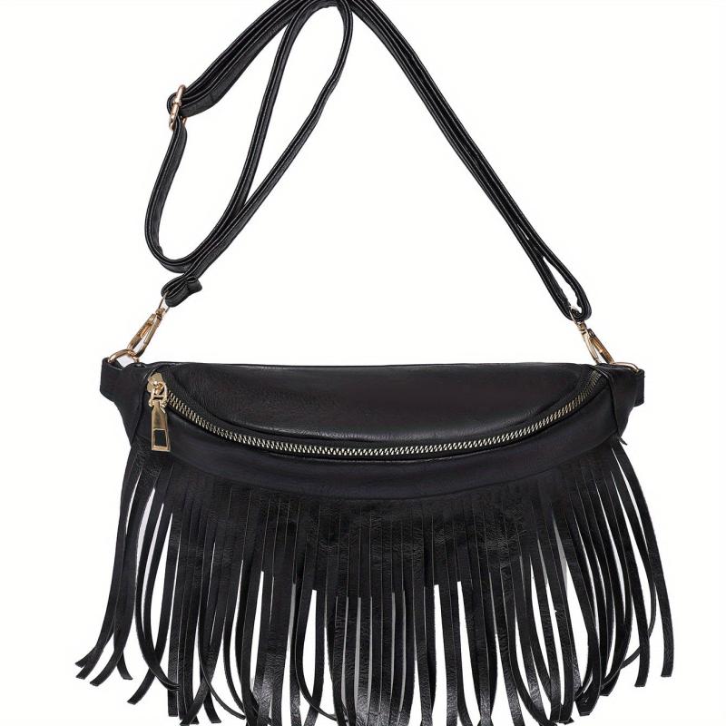 PU Shoulder Bag Tassel Bag Casual Shoulder Bag