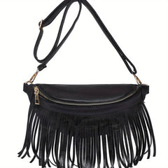 PU Shoulder Bag Tassel Bag Casual Shoulder Bag