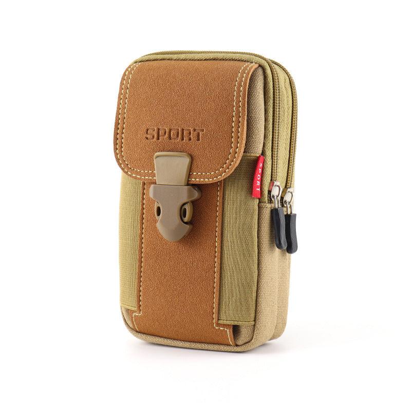 Canvas Mobile Phone Bag Vertical Men's Messenger Bag