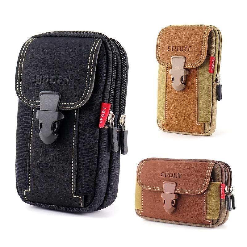 Canvas Mobile Phone Bag Vertical Men's Messenger Bag