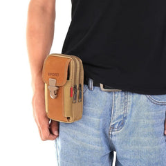 Canvas Mobile Phone Bag Vertical Men's Messenger Bag