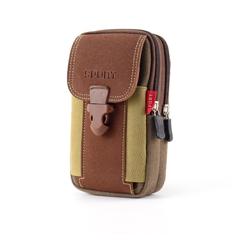 Canvas Mobile Phone Bag Vertical Men's Messenger Bag