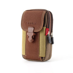 Canvas Mobile Phone Bag Vertical Men's Messenger Bag