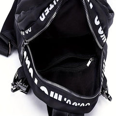 Letter Backpack Purses For Women Nylon School Bag Small Shoulder Bag