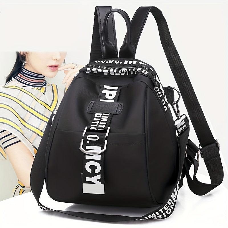 Letter Backpack Purses For Women Nylon School Bag Small Shoulder Bag