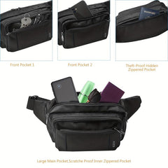 NZII Fanny Waist Bag Outdoor Waist Pack Bag 4 Zipper Pockets Adjustable Belt