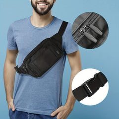 NZII Fanny Waist Bag Outdoor Waist Pack Bag 4 Zipper Pockets Adjustable Belt