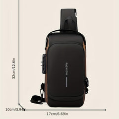 Men's Waterproof Chest Bag Large Capacity Lightweight Crossbody Bag