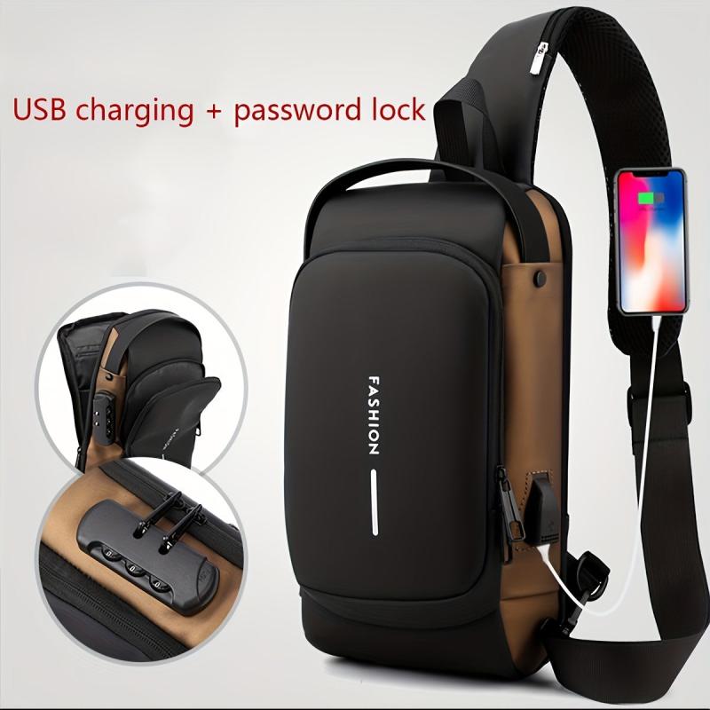 Men's Waterproof Chest Bag Large Capacity Lightweight Crossbody Bag
