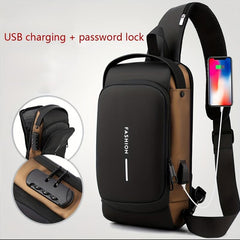 Men's Waterproof Chest Bag Large Capacity Lightweight Crossbody Bag