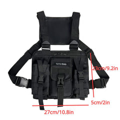 Men's Tactical Chest Bag Waistcoat Hip Hop Chest Rig Vest Bag
