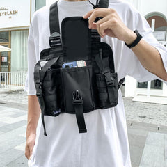 Men's Tactical Chest Bag Waistcoat Hip Hop Chest Rig Vest Bag