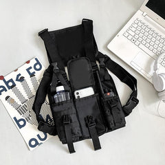 Men's Tactical Chest Bag Waistcoat Hip Hop Chest Rig Vest Bag