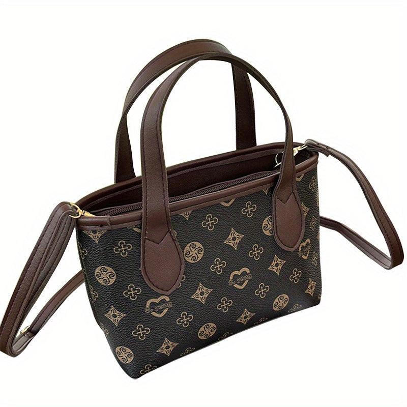Vintage Retro Printed Crossbody Bag Stylish Casual Versatile Messenger Handbag