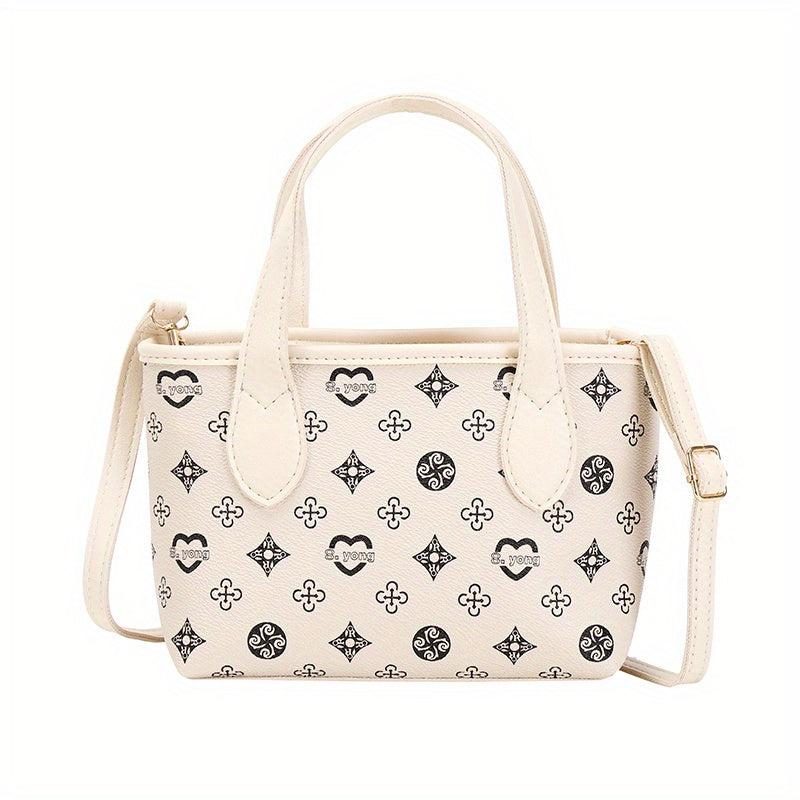 Vintage Retro Printed Crossbody Bag Stylish Casual Versatile Messenger Handbag