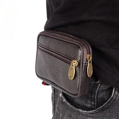 Cowhide Mobile Phone Bag Men's Construction Site Wearing Belt Leather Pocket