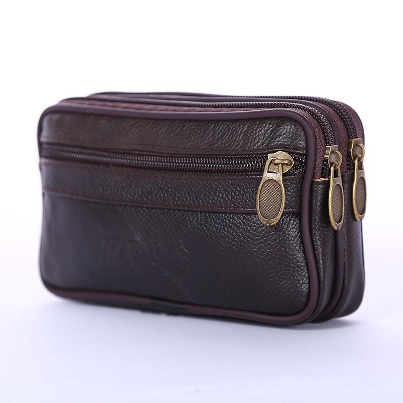 Cowhide Mobile Phone Bag Men's Construction Site Wearing Belt Leather Pocket