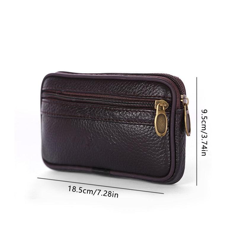 Cowhide Mobile Phone Bag Men's Construction Site Wearing Belt Leather Pocket