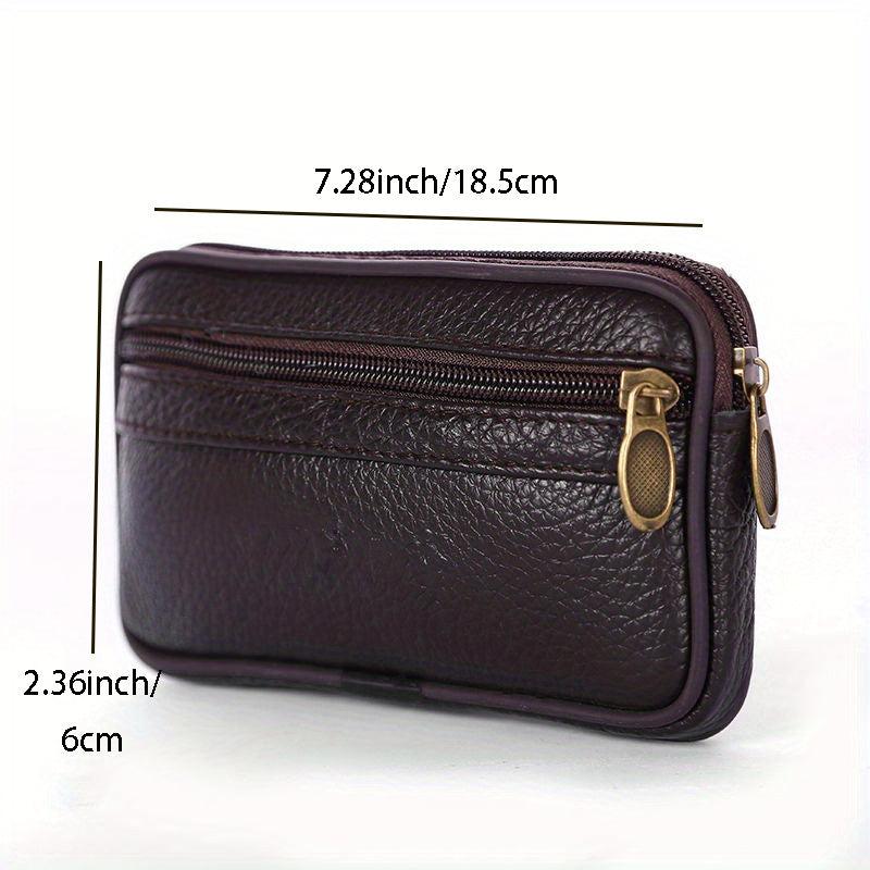 Cowhide Mobile Phone Bag Men's Construction Site Wearing Belt Leather Pocket