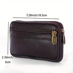 Cowhide Mobile Phone Bag Men's Construction Site Wearing Belt Leather Pocket