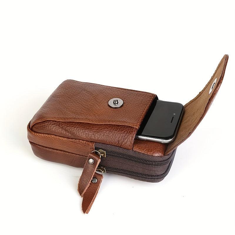 Men's Leather Waist Bag Mobile Phone Case