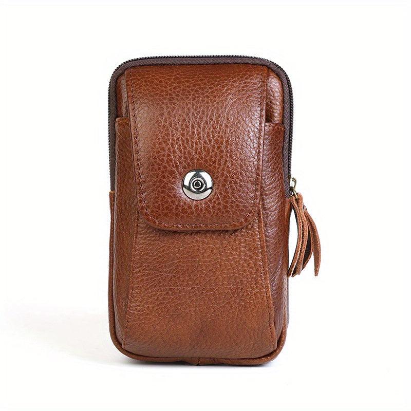 Men's Leather Waist Bag Mobile Phone Case