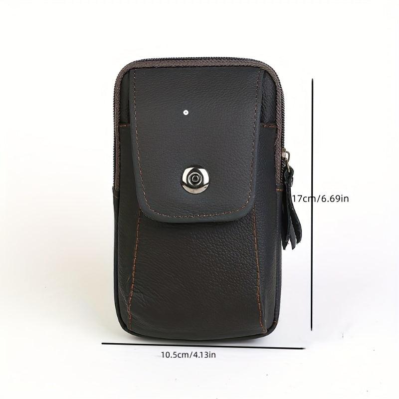 Men's Leather Waist Bag Mobile Phone Case