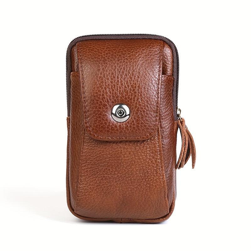 Men's Leather Waist Bag Mobile Phone Case