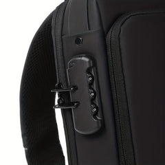 Men's Anti Theft Chest Bag with Combination Lock and USB Charging Port